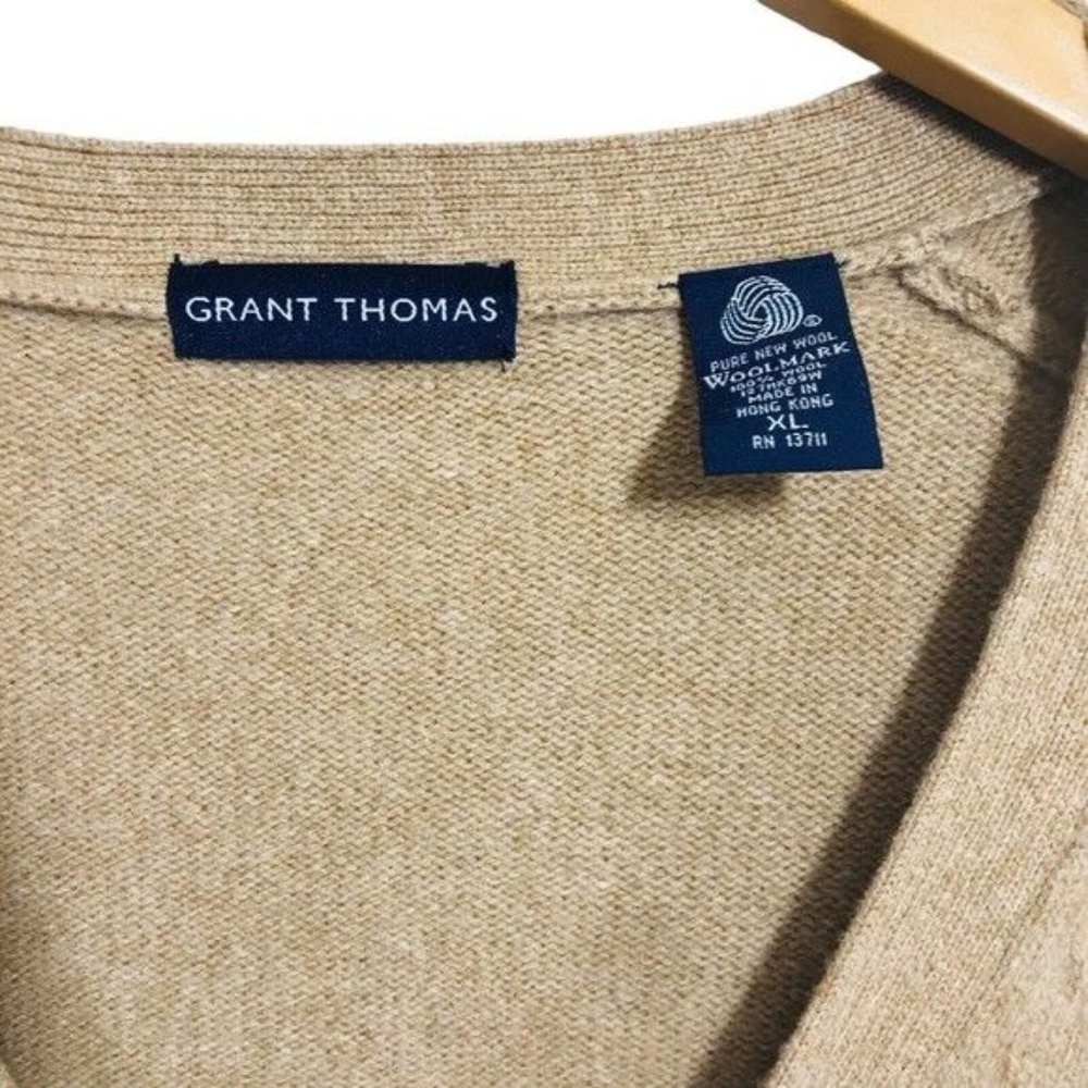 Grant Thomas Camel Pure Wool Cardigan XL - Picture 6 of 7